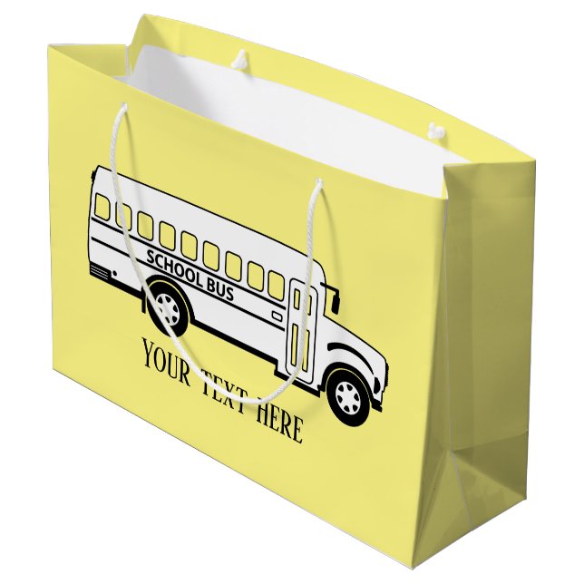 coole Busfahrer fügen Text hinzu  Große Geschenktüte (Rückseite Schrägansicht)