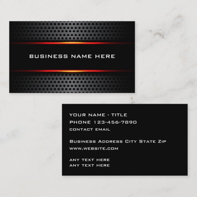 Coole Business Cards für die Automobiltechnik Visitenkarte (Vorne/Hinten)