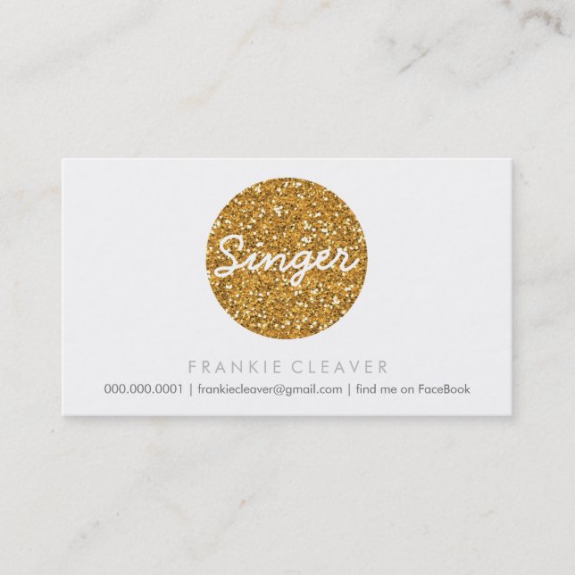 COOLE BUSINESS-KARTE Fett-Spot-Gold-Glitzer-Effekt Visitenkarte (Vorderseite)