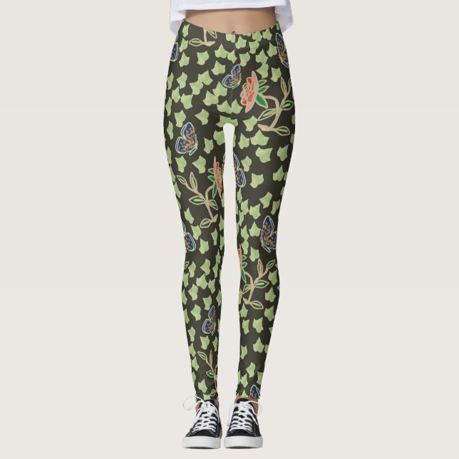 Coole Butterfly Rose Leggings (Vorderseite)