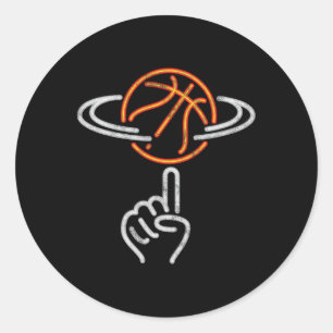 Coole Bysketbyll Player Tricks Bbyll Sports Runder Aufkleber