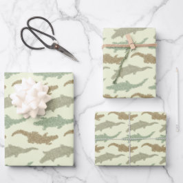 Coole Camouflage Alligatoren - nahtloses Muster. Geschenkpapier Set