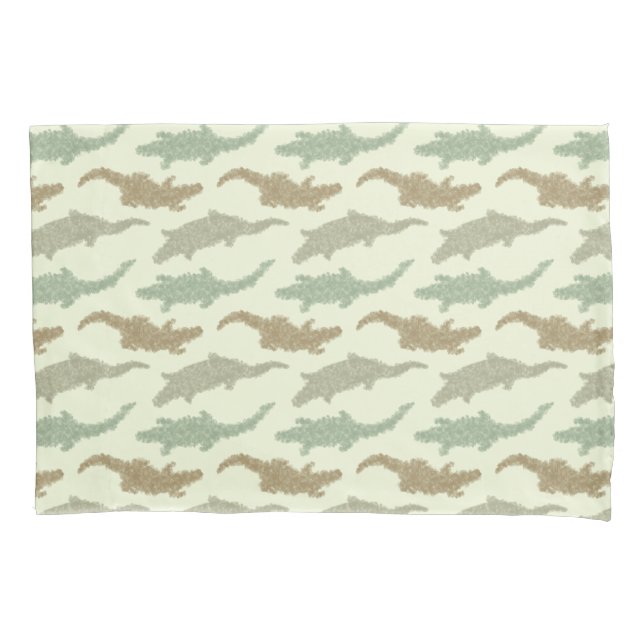 Coole Camouflage Alligatoren - nahtloses Muster. Kissenbezug (Vorderseite)