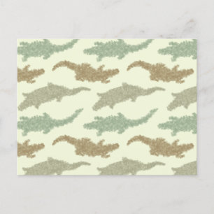 Coole Camouflage Alligatoren - nahtloses Muster. P Postkarte