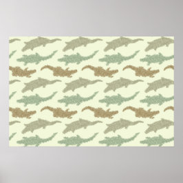 Coole Camouflage Alligatoren - nahtloses Muster. Poster