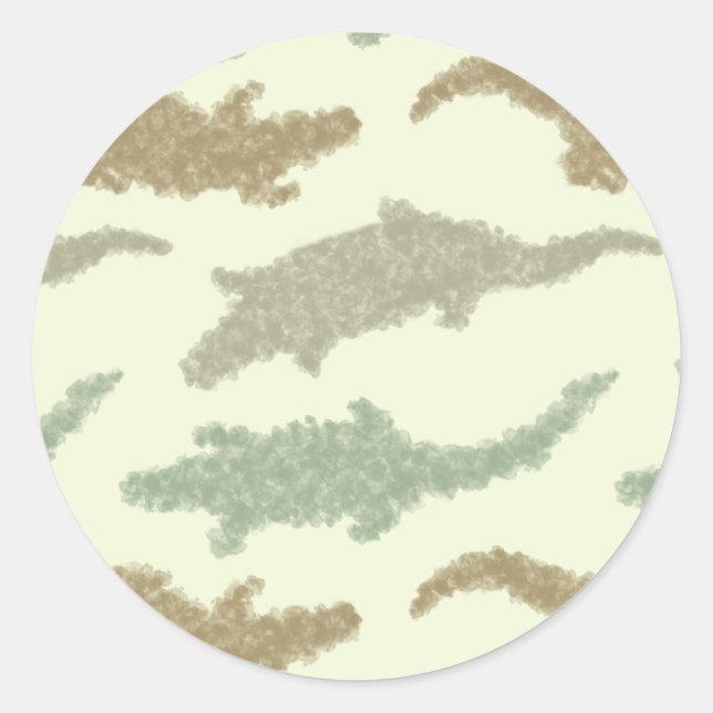Coole Camouflage Alligatoren - nahtloses Muster. Runder Aufkleber (Vorderseite)