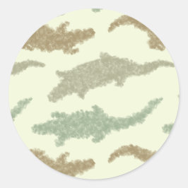 Coole Camouflage Alligatoren - nahtloses Muster. Runder Aufkleber