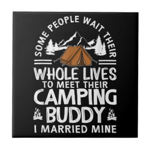 Coole Camping-Kumpels-Geschenk für Männer Frauen L Fliese