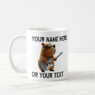 Coole Capybara-Play-Gitarre-Grafik-Klassischer Bec Kaffeetasse