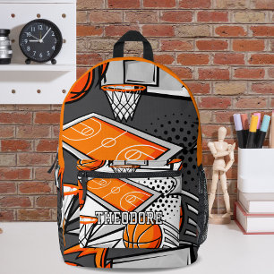 Coole Cartoon-Basketball-Artikel Muster-Monogramm  Bedruckter Rucksack