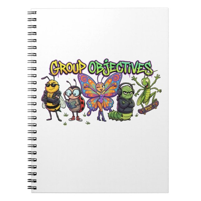 Coole Cartoon Bug Squad Graffiti - Gruppenziele Notizblock (Vorderseite)