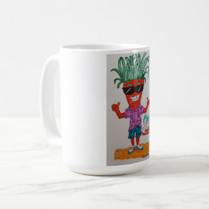 Coole Cartoon-Karotte mit Sonnenbrille! Kaffeetasse