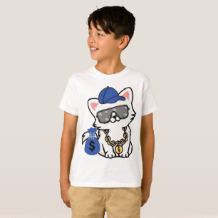 Coole Cartoon-Katze mit Bargeld T-Shirt