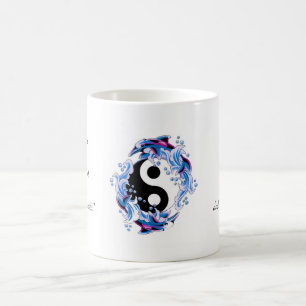 Coole Cartoontätowierungssymbol Yin Yang Delphine Kaffeetasse