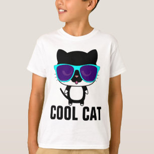 COOLE CAT Funny Kids Jungs T - Shirt, Sonnenbrille T-Shirt
