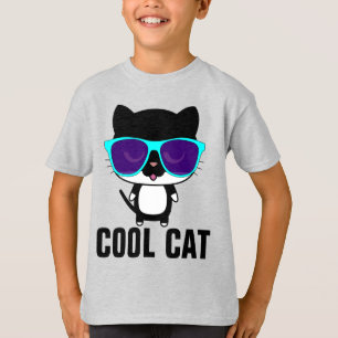 COOLE CAT Funny Kids Jungs T - Shirt, Sonnenbrille T-Shirt