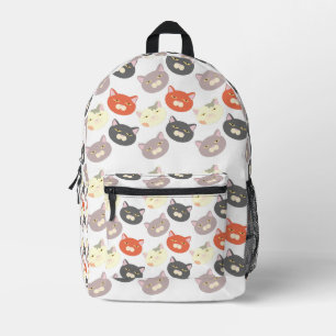 Coole Cat Heads Cartoon Fun Muster Art Bedruckter Rucksack