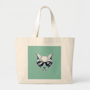 Coole Cat Sunglasses Jumbo Tote Bag Stoffbeutel