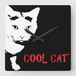 COOLE CAT-WAND-UHR QUADRATISCHE WANDUHR