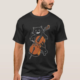 Coole Cellokatze Gothic Musiker Orchester Streich T-Shirt