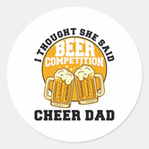 Coole Cheer Dad-Geschenke für Männer Lustiges Bier Runder Aufkleber