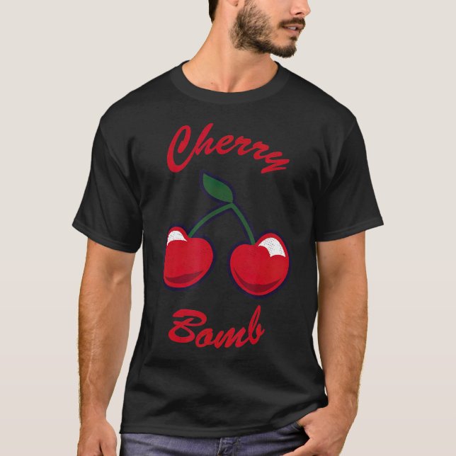 Coole Cherry-Bombe 70er 80er 90s Fruit Retro T-Shirt (Vorderseite)