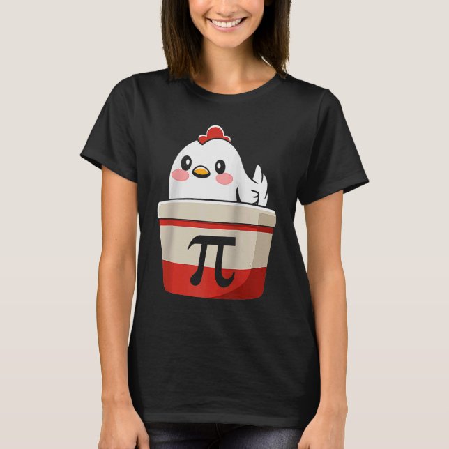Coole Chicken Pot Pi Symbol Math für Lehrer Studen T-Shirt (Vorderseite)