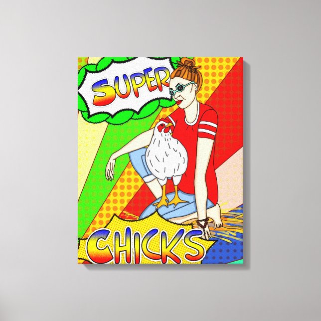 Coole Chicks | Chicken Wall Art Leinwanddruck (Vorderseite)