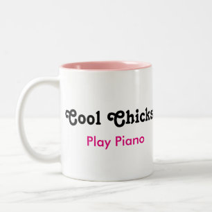 Coole Chicks Piano Zweifarbige Tasse