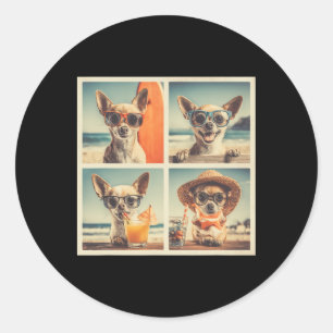 Coole Chihuahuas Sonnenbrillen Süße Hunde Urlaub S Runder Aufkleber