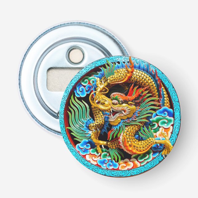 Coole chinesische Blume Dragon lotus Flaschenöffner (Vorderseite)