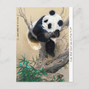 Coole chinesische niedliche Panda-Bärenkunst Postkarte