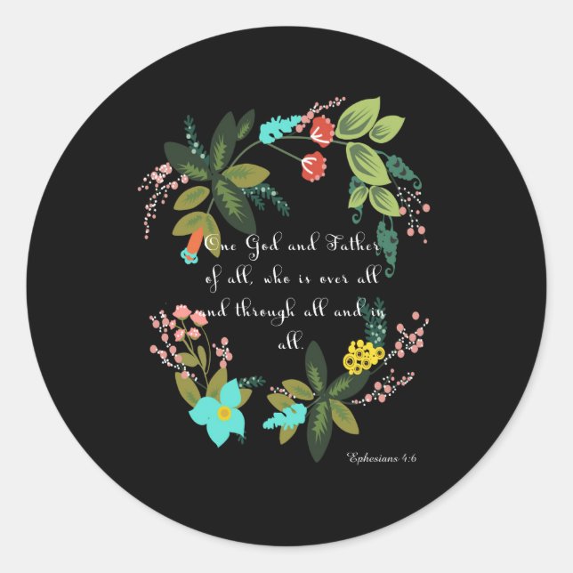 Coole Christliche Kunst - Ephesians 4:6 Runder Aufkleber (Vorderseite)