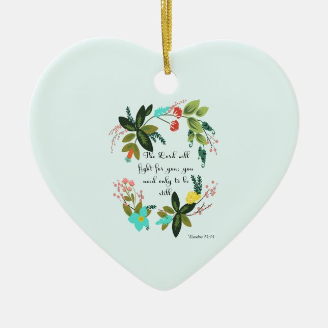 Coole christliche Kunst - Exodus-14:14 Keramikornament (Vorne)