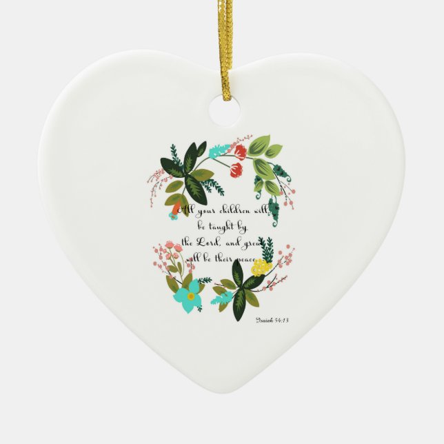 Coole christliche Kunst - Jesaja-54:13 Keramikornament (Vorne)