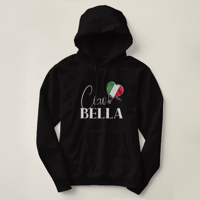 Coole Ciao Bella Grafik für einen romantischen Ita Hoodie (Design vorne)