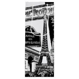 Coole Collage der Foto-Illustrationen von Paris Geschenktüte Für Weinflaschen