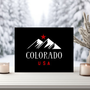 Coole Colorado USA Berge mit Stern in Dunkler Farb Postkarte