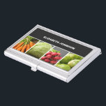 Coole Colorful Vegetables Nutritionist Visitenkarten Dose<br><div class="desc">Cool business card holder with a professional fotostudio of vegetables. Perfekt for Chief,  nutritionist,  dietitian,  health consultant.</div>