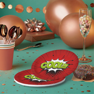Coole Comic-Text-Papierplatten Pappteller