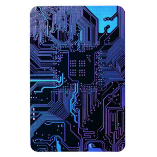 Coole Computerplatine blau Magnet