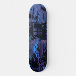 Coole Computerplatine blau Skateboard