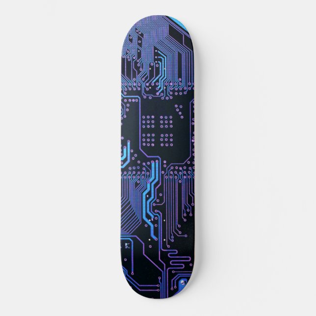 Coole Computerplatine blau Skateboard (Vorderseite)
