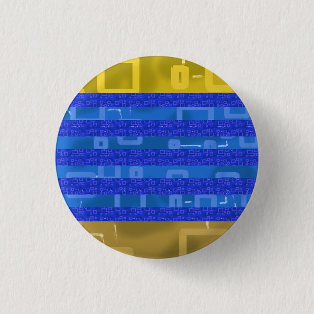Coole Coole blaue goldene Streifen Button (Vorderseite)