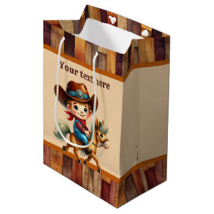 Coole Cowboy-Jungs Geburtstagsparty individuell an Mittlere Geschenktüte