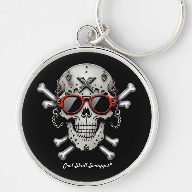 "Coole Crossbones Artwork" Schlüsselanhänger (Vorne)