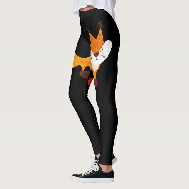Coole Cunning Wild Fox Zitat Orange Black Fashion Leggings (Links)