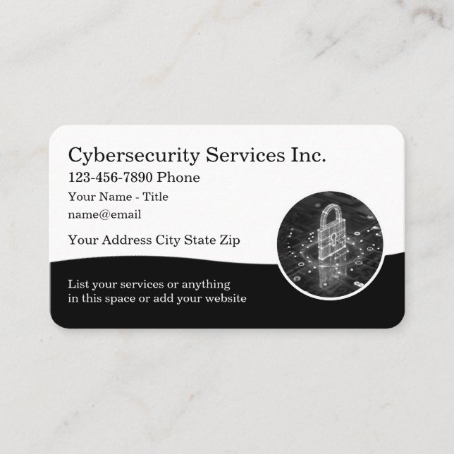 Coole Cybersecurity-Theme-Geschäftskarten Visitenkarte (Vorderseite)