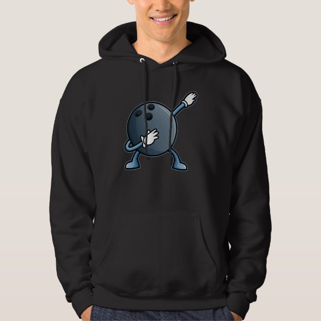 Coole Dabbing Bowlingkugel Hoodie (Vorderseite)