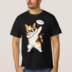 Coole Dabbing Dreifarbenkatze mit Sonnenbrille T-S T-Shirt